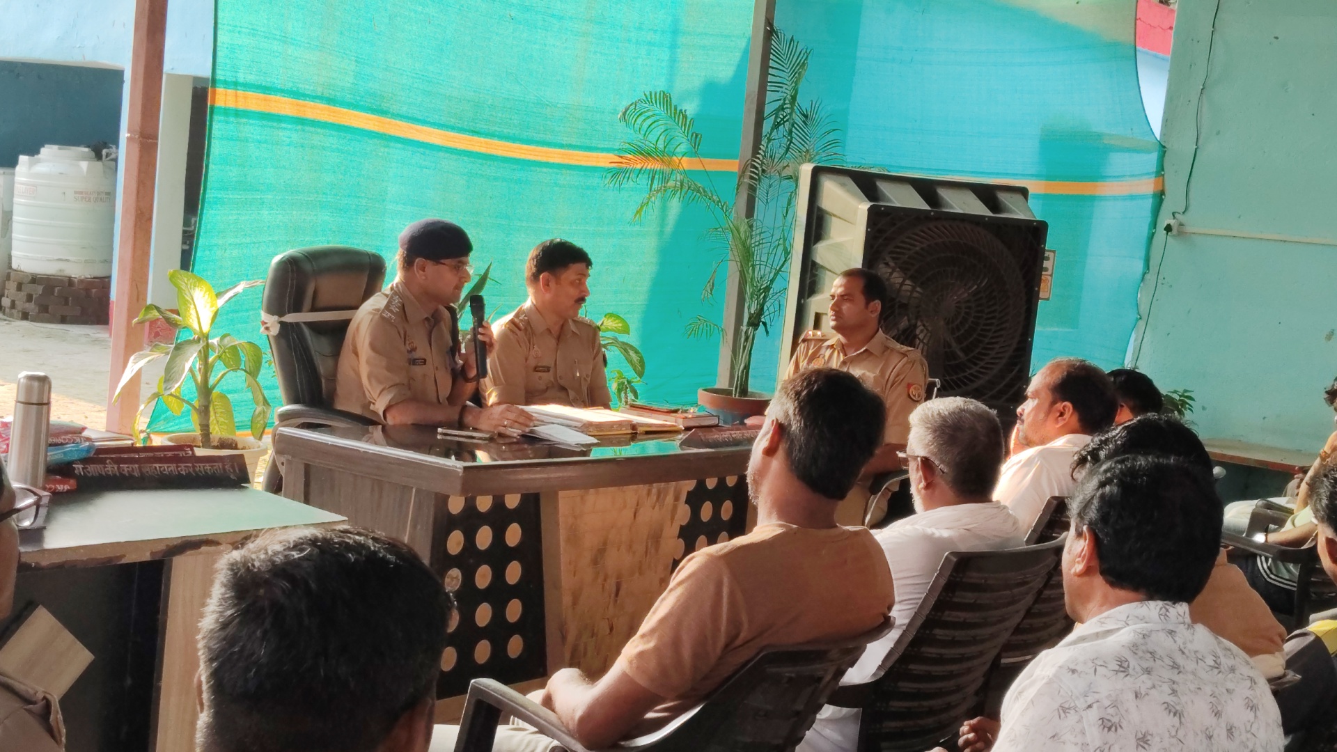 रामलीला वह दुर्गा पूजा के उपलक्ष में बलुआ थाना पर पीस कमेटी की मीटिंग रखी गई